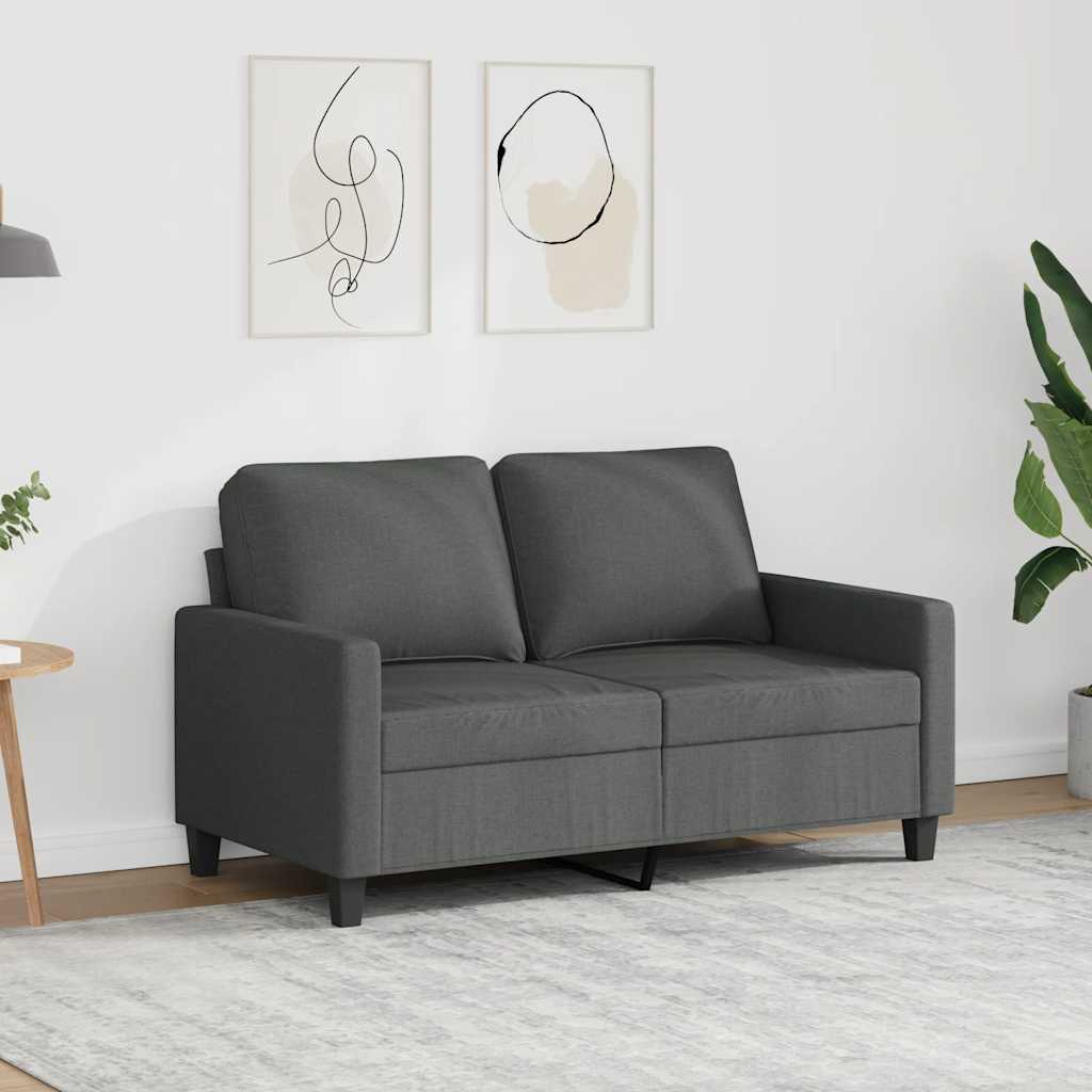 Divano a 2 Posti Grigio Scuro 120 cm in Tessuto