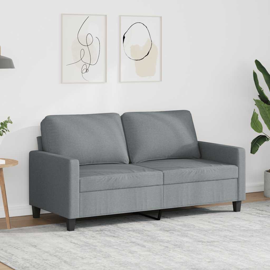 Divano a 2 Posti Grigio Chiaro 140 cm in Tessuto