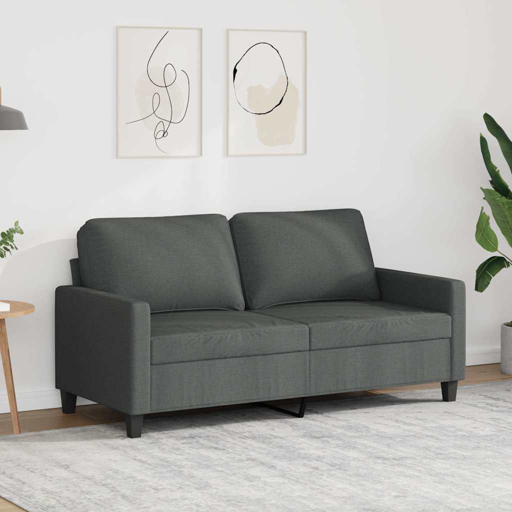 Divano a 2 Posti Grigio Scuro 140 cm in Tessuto