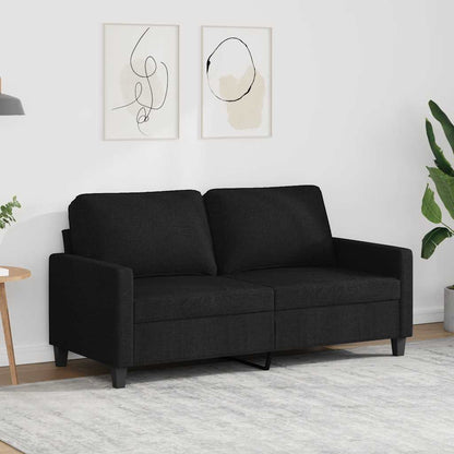 Divano a 2 Posti Nero 120 cm in Tessuto