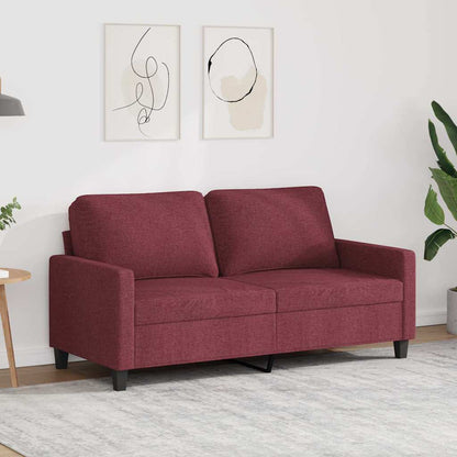 Divano a 2 Posti Rosso Vino 140 cm in Tessuto