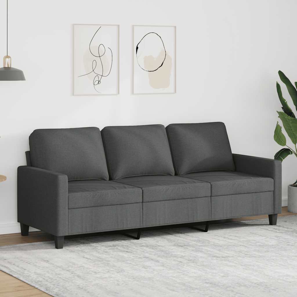 Divano a 3 Posti Grigio Chiaro 180 cm in Tessuto