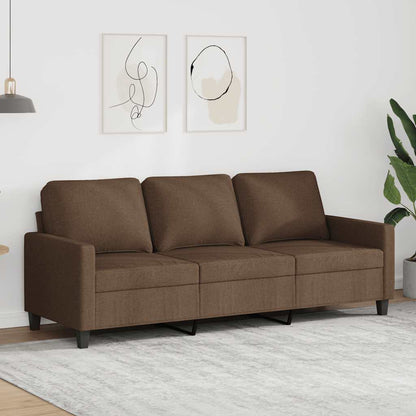 Divano a 3 Posti Marrone 180 cm in Tessuto