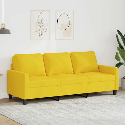 Divano a 3 Posti Giallo Chiaro 180 cm in Tessuto