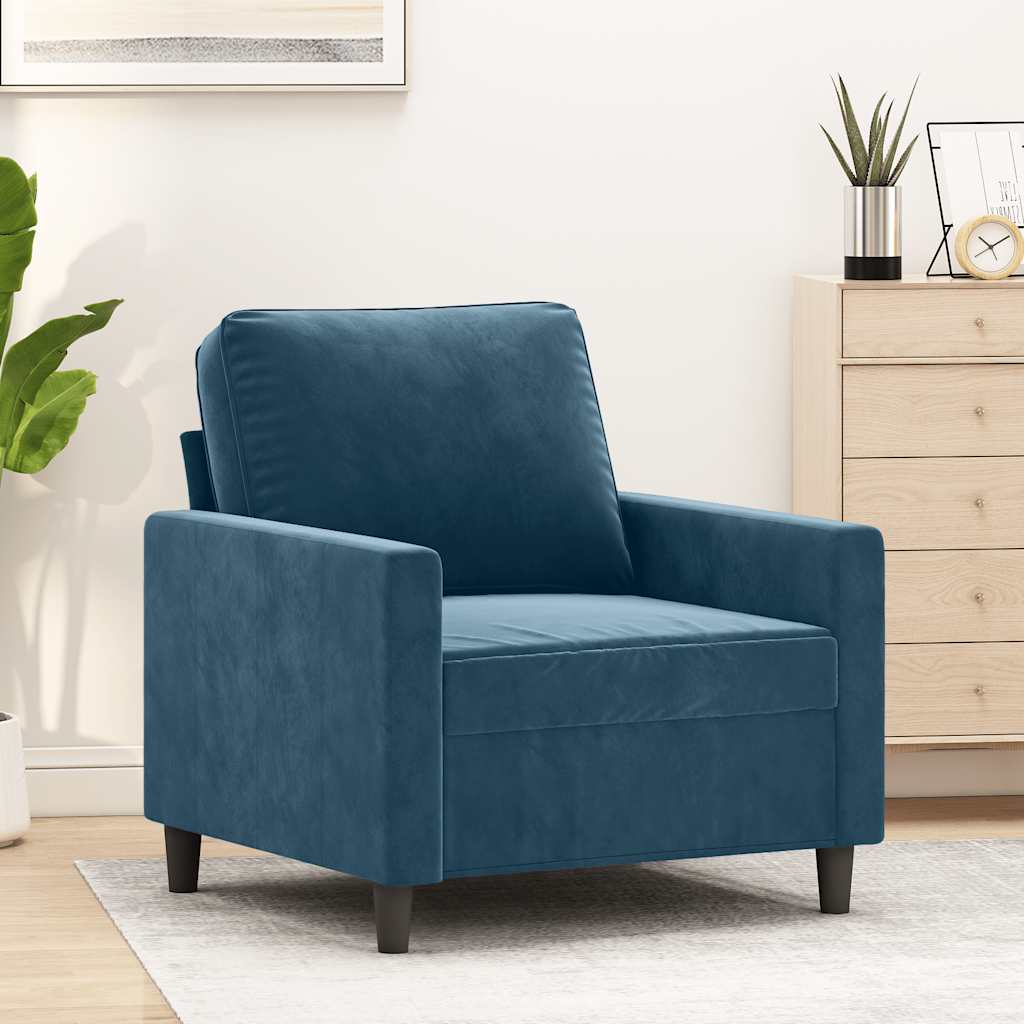 Poltrona Blu 60 cm Velluto
