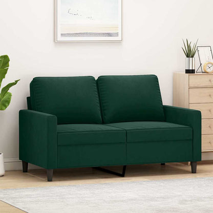 Divano a 2 Posti Verde Scuro 120 cm in Velluto
