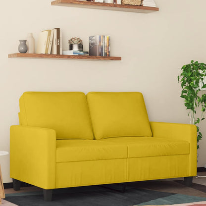 Divano a 2 Posti giallo 120 cm in Velluto