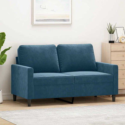 Divano a 2 Posti Blu 120 cm in Velluto