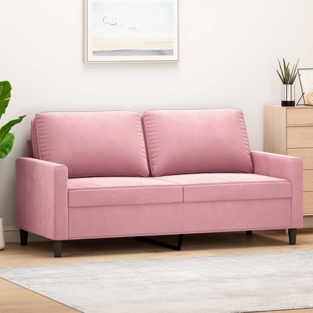 Divano a 2 Posti Rosa 140 cm in Velluto