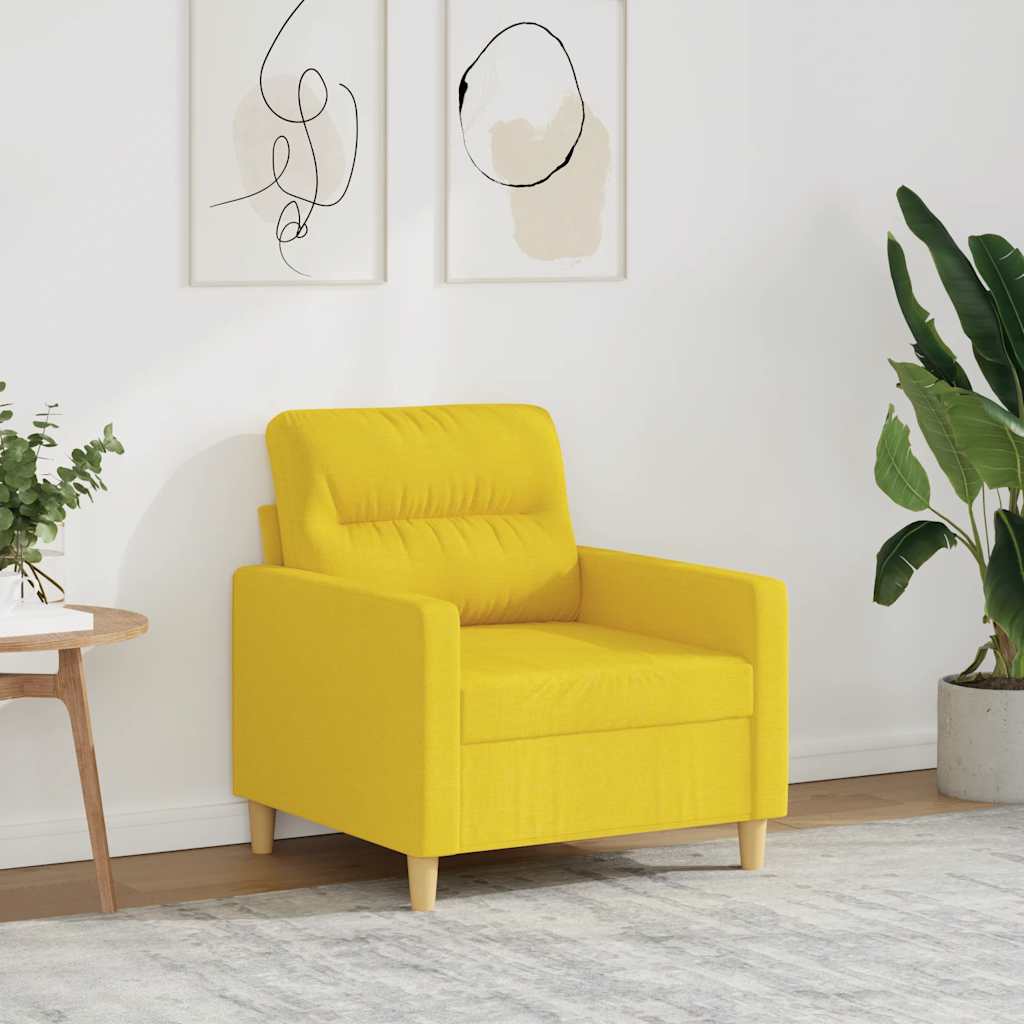 Poltrona Giallo Chiaro 60 cm in Tessuto