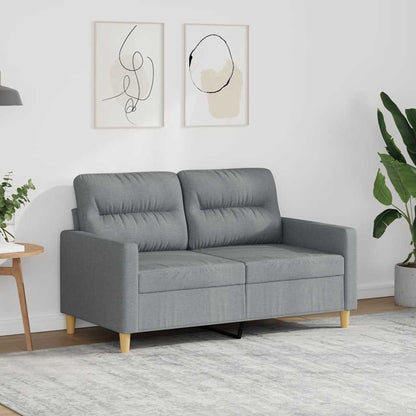 Divano a 2 Posti Grigio Chiaro 120 cm in Tessuto