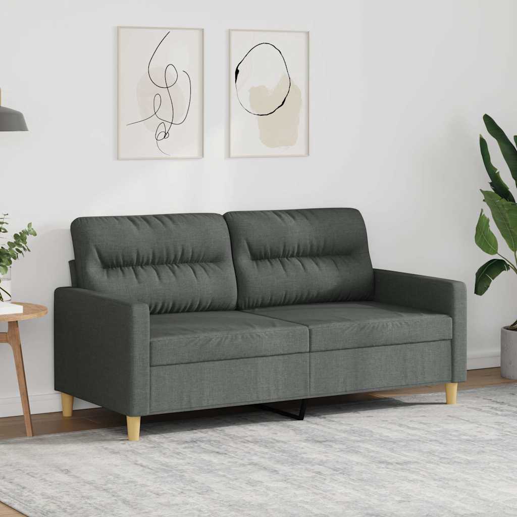 Divano a 2 Posti Grigio Scuro 140 cm in Tessuto