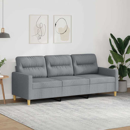 Divano a 3 Posti Grigio Chiaro 180 cm in Tessuto