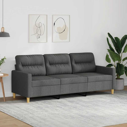 Divano a 3 Posti Grigio Chiaro 180 cm in Tessuto