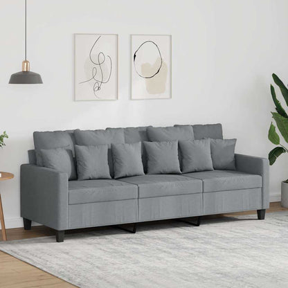 Divano a 3 Posti Grigio Chiaro 180 cm in Tessuto