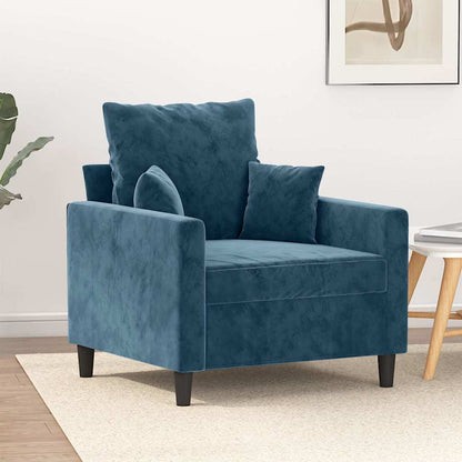 Poltrona Blu 60 cm Velluto