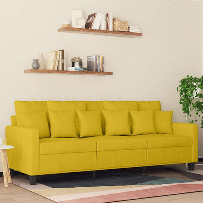 Divano a 3 Posti Giallo 180 cm in Velluto
