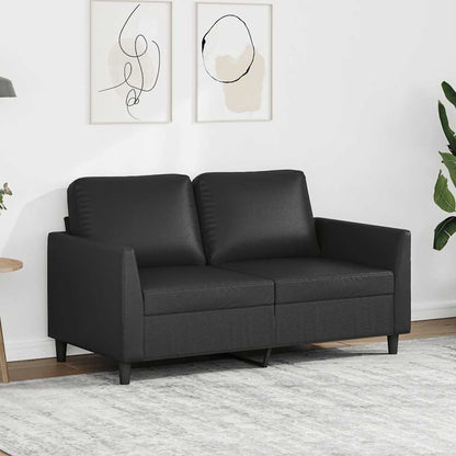 Divano a 2 Posti Nero 120 cm in Similpelle