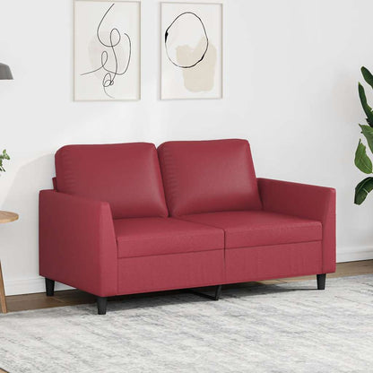 Divano a 2 Posti Rosso Vino 120 cm in Similpelle