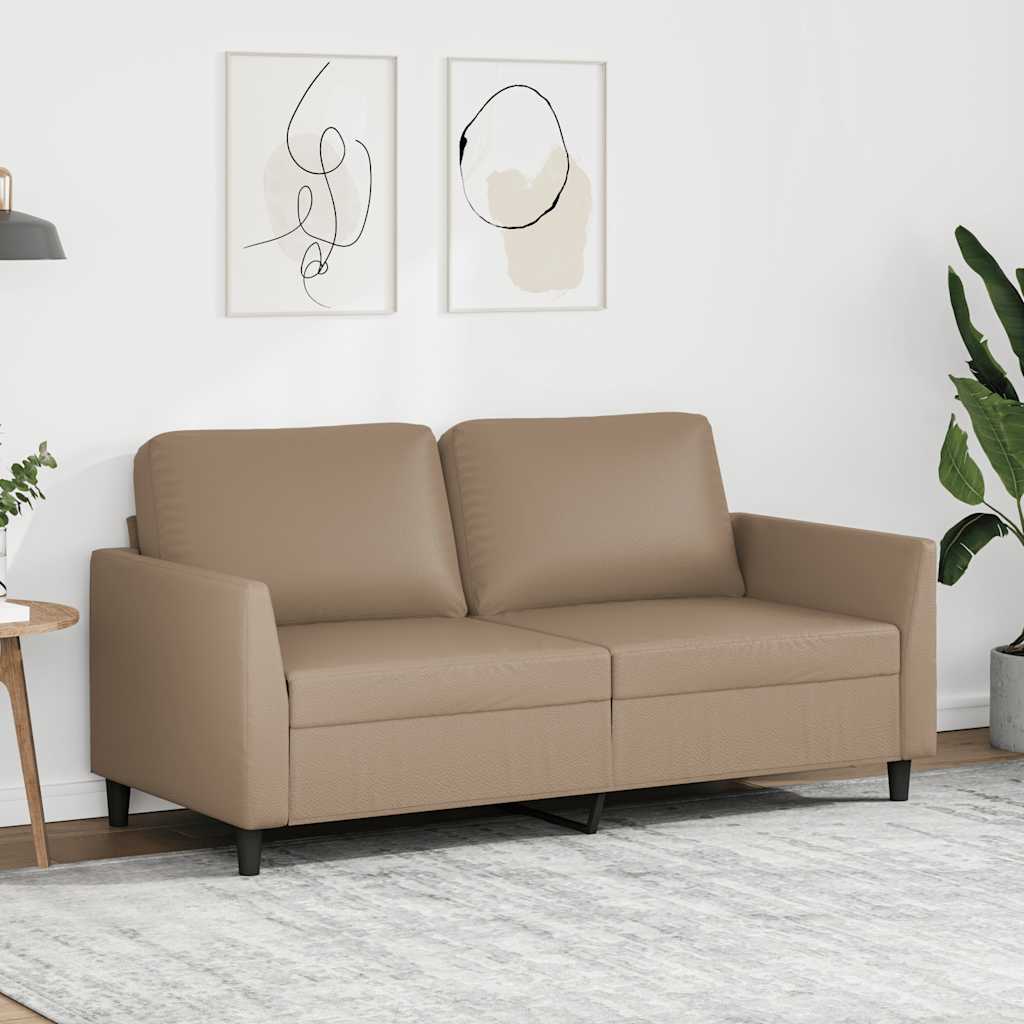 Divano a 2 Posti Cappuccino 140 cm in Similpelle