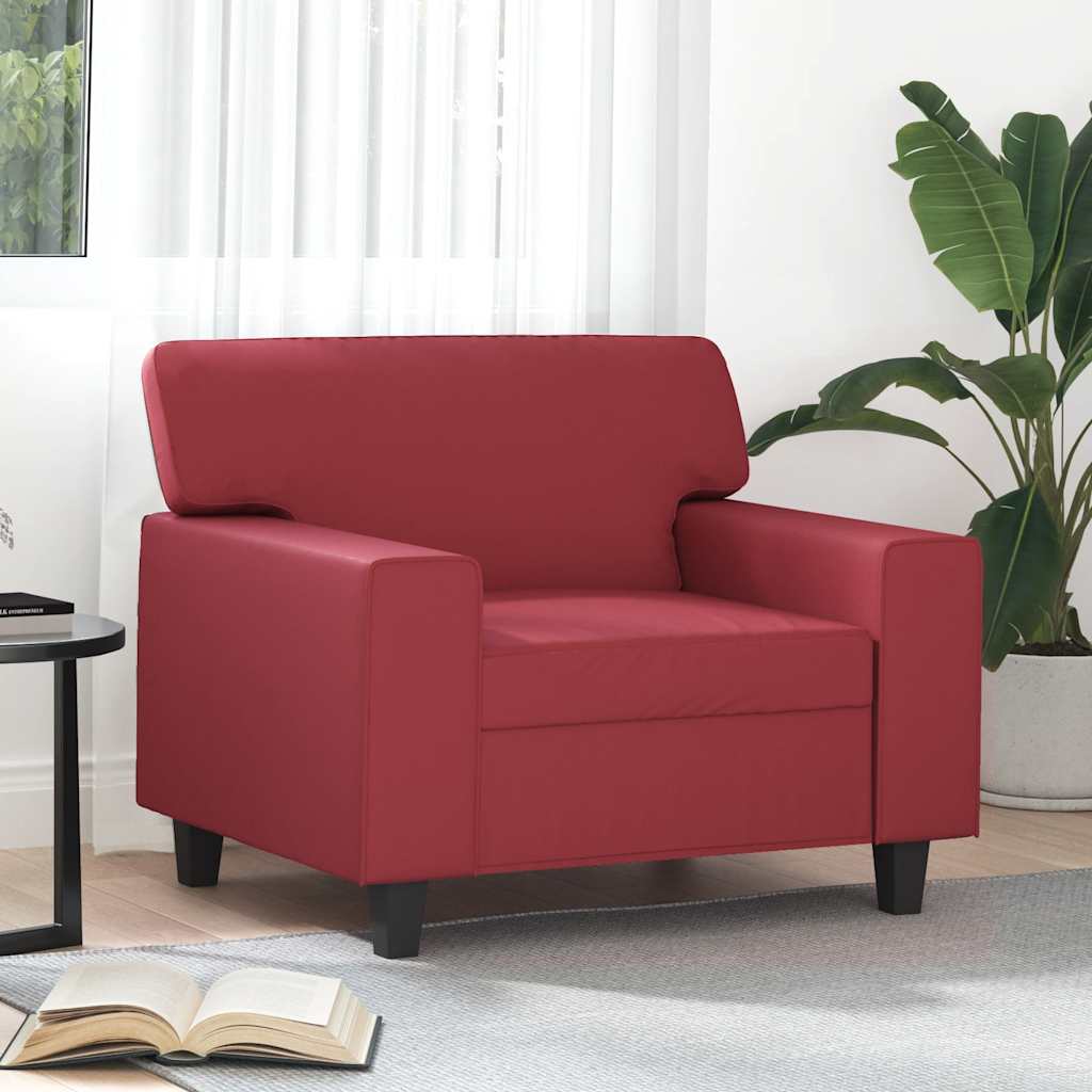 Poltrona Rosso Vino 60 cm in Similpelle