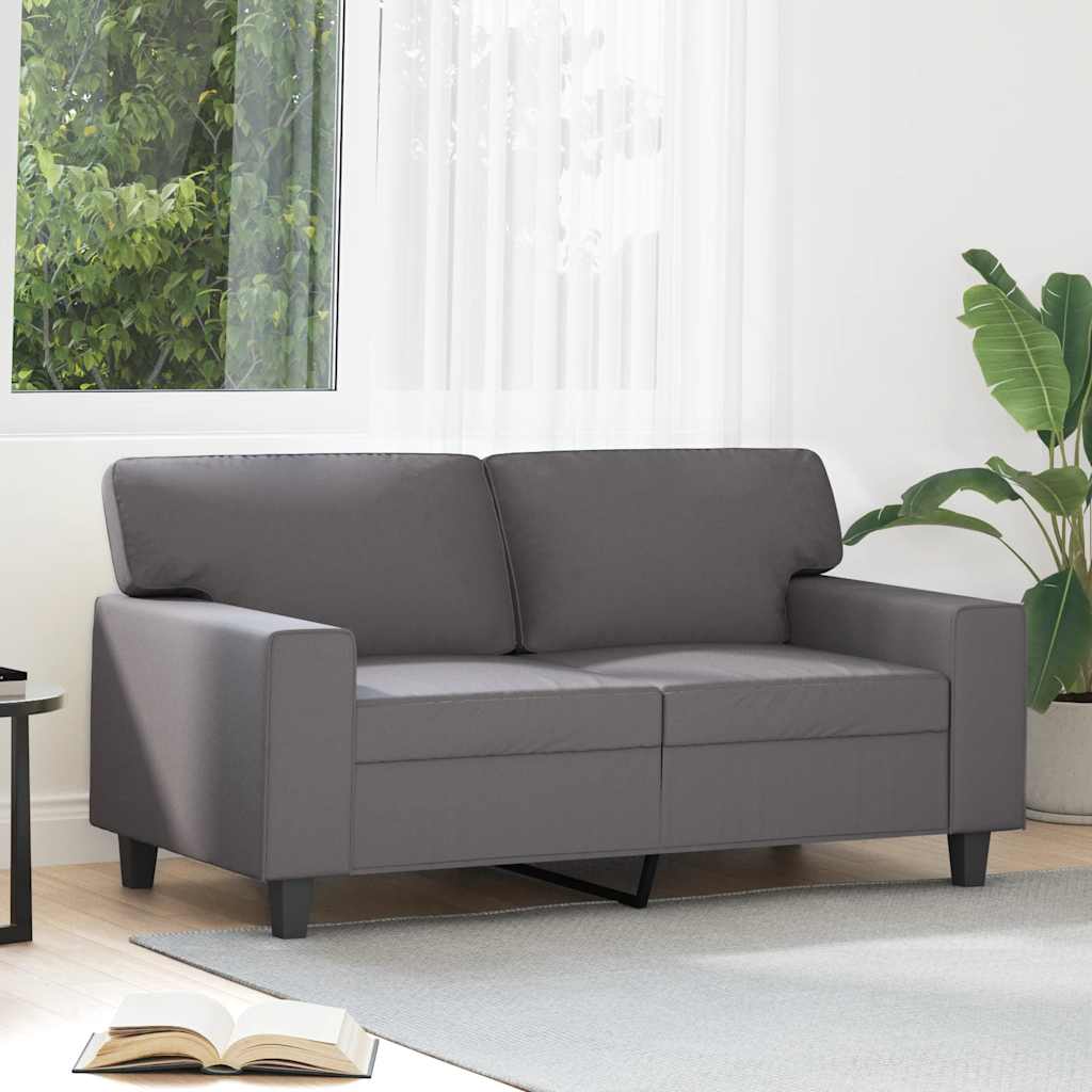Divano a 2 Posti Grigio 120 cm in Similpelle