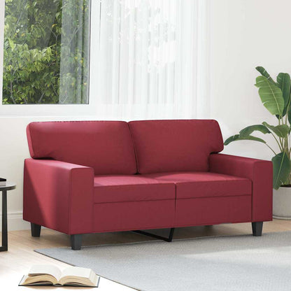 Divano a 2 Posti Rosso Vino 120 cm in Similpelle