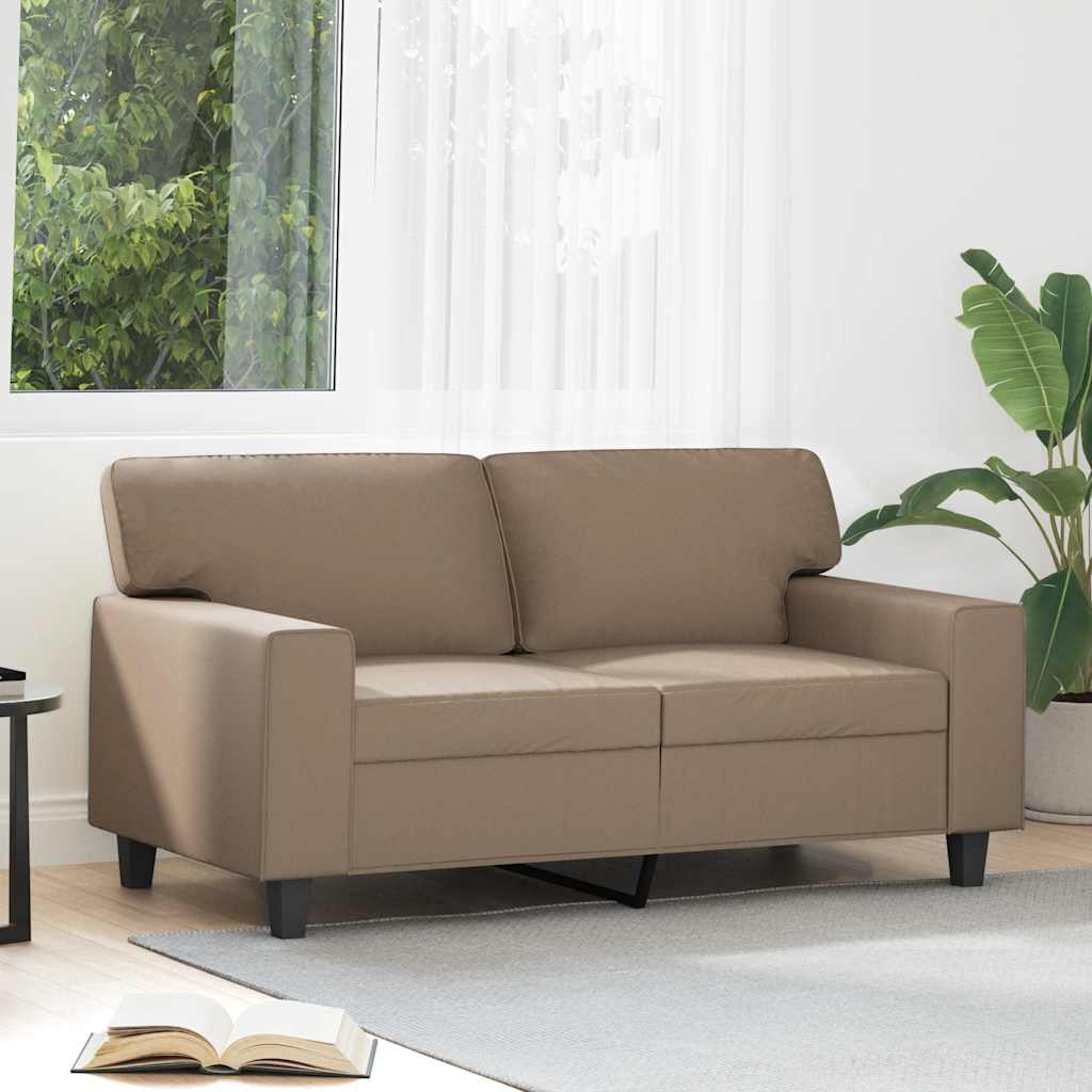 Divano a 2 Posti Cappuccino 140 cm in Similpelle