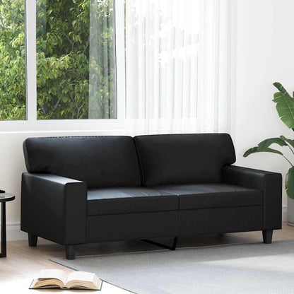 Divano a 2 Posti Nero 140 cm in Similpelle