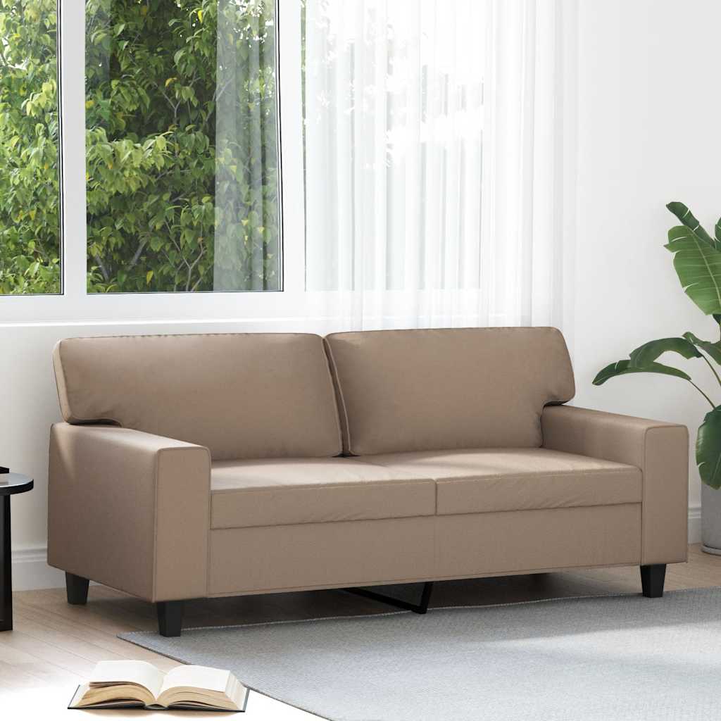 Divano a 2 Posti Cappuccino 140 cm in Similpelle