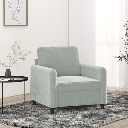 Poltrona Grigio Chiaro 60 cm Velluto