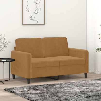 Divano a 2 Posti marrone 120 cm in Velluto