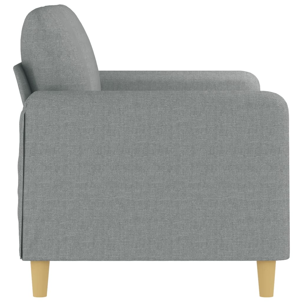 Divano a 2 Posti Grigio Chiaro 120 cm in Tessuto