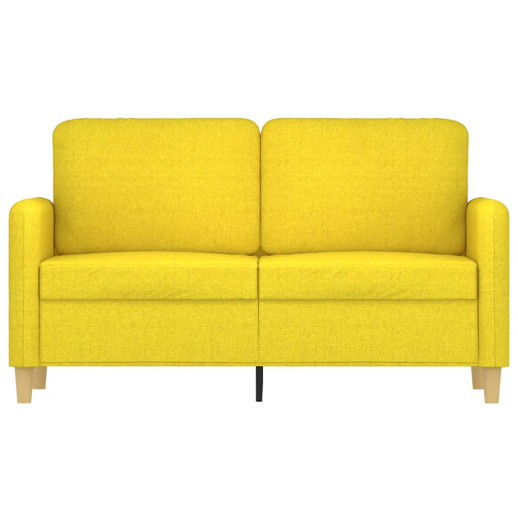 Divano a 2 Posti Giallo Chiaro 120 cm in Tessuto
