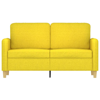 Divano a 2 Posti Giallo Chiaro 120 cm in Tessuto