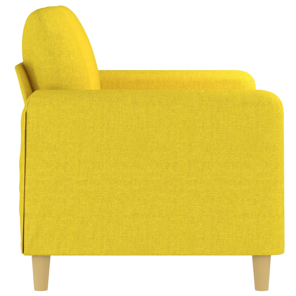 Divano a 2 Posti Giallo Chiaro 120 cm in Tessuto