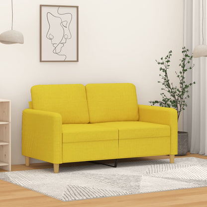 Divano a 2 Posti Giallo Chiaro 120 cm in Tessuto