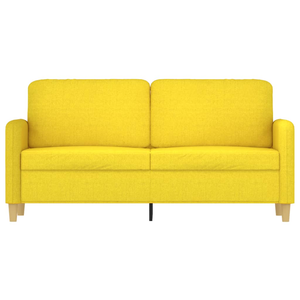 Divano a 2 Posti Giallo Chiaro 140 cm in Tessuto