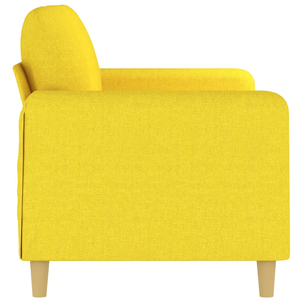 Divano a 2 Posti Giallo Chiaro 140 cm in Tessuto