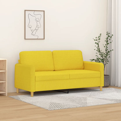 Divano a 2 Posti Giallo Chiaro 140 cm in Tessuto