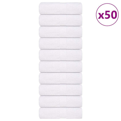 Asciugamani per Sapone 50 pz Bianco 30x30cm 360g/mÃ‚Â² 100% Cotone
