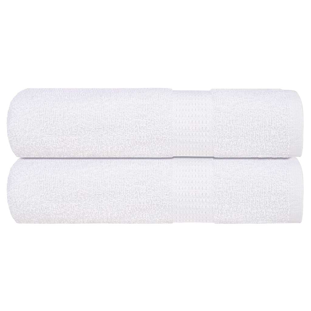 Asciugamani Doccia 2 pz Bianchi 70x140 cm 360 g/mÂ² 100% Cotone