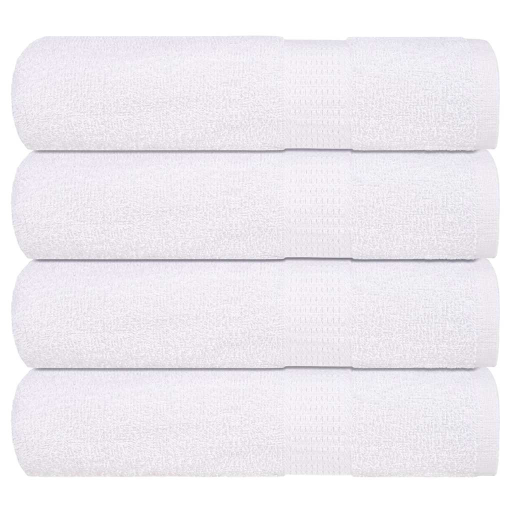 Asciugamani Doccia 4 pz Bianchi 70x140 cm 360 g/mÂ² 100% Cotone