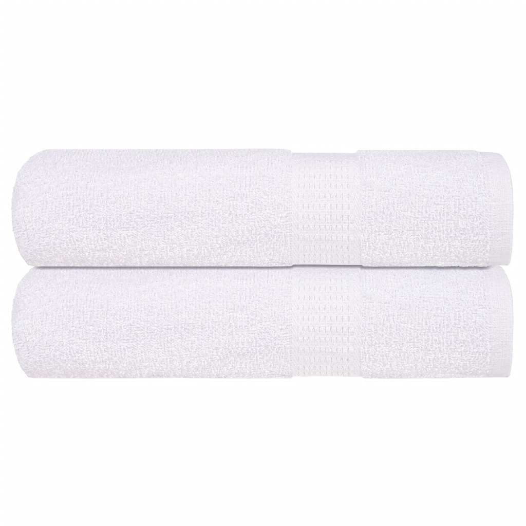 Asciugamani da Bagno 2 pz Bianchi 100x150cm 360g/mÂ² 100% Cotone