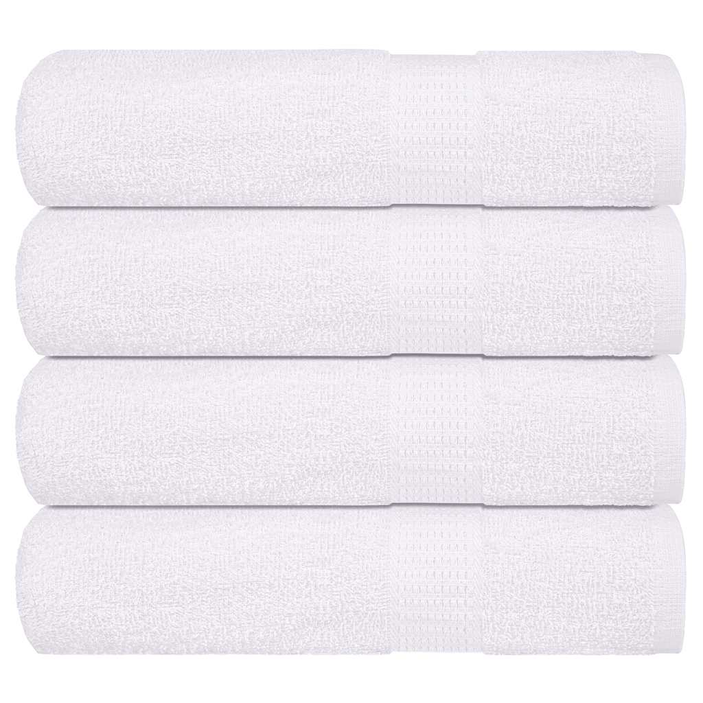 Asciugamani da Bagno 4 pz Bianchi 100x150cm 360g/mÂ² 100% Cotone