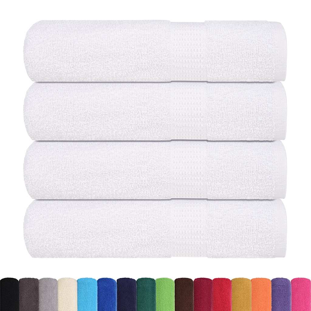 Asciugamani da Bagno 4 pz Bianchi 100x150cm 360g/mÂ² 100% Cotone