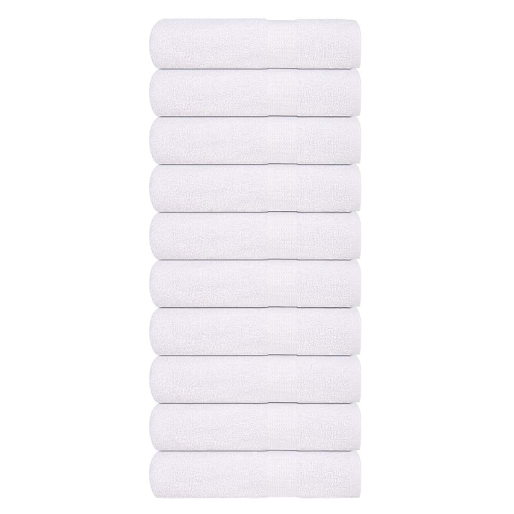 Asciugamani da Bagno 10pz Bianchi 100x150cm 360g/mÂ² 100% Cotone