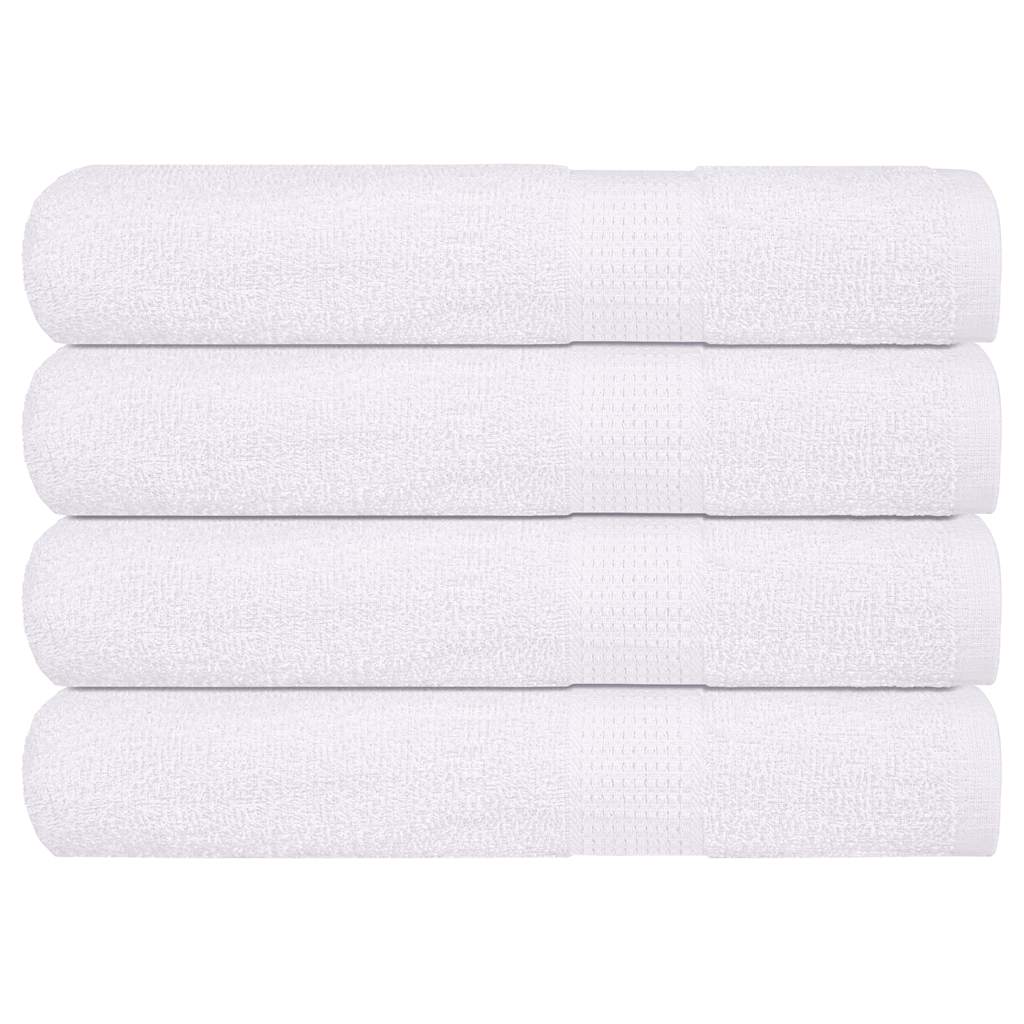 Asciugamani per Sauna 4 pz Bianchi 80x200cm 360g/mÂ² 100% Cotone