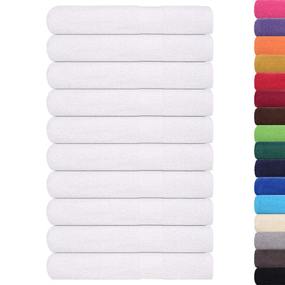 Asciugamani per Sauna 10pz Bianchi 80x200cm 360g/mÂ² 100% Cotone
