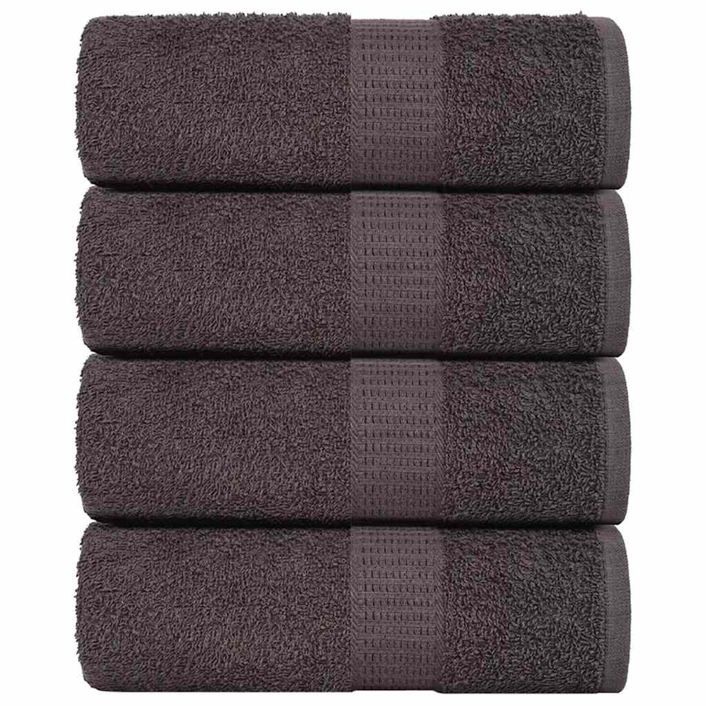 Asciugamani Ospiti 4 pz Antracite 30x50 cm 360 g/mÂ² 100% Cotone